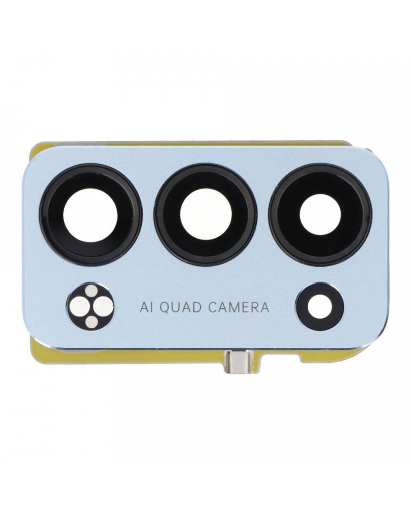 Embellecedor Y Lente De Camara Trasera Para Oppo Reno 6 Pro 5G Snapdragon CPH2247 - Azul Claro