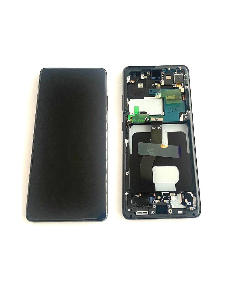 LCD e ecrã tátil com moldura preta Phantom Black para Samsung Galaxy S21 Ultra 5G G998 G998B Service Pack