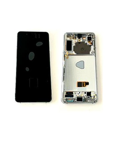 LCD e ecrã tátil com moldura prateada Samsung Galaxy S21 Plus SM-G996 Service Pack