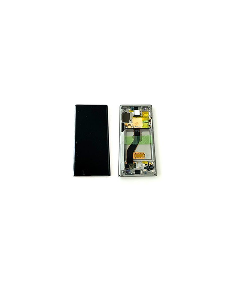 Pantalla LCD y Tactil con Marco Plata para Samsung Galaxy Note 10 N970 N970F   Service Pack  