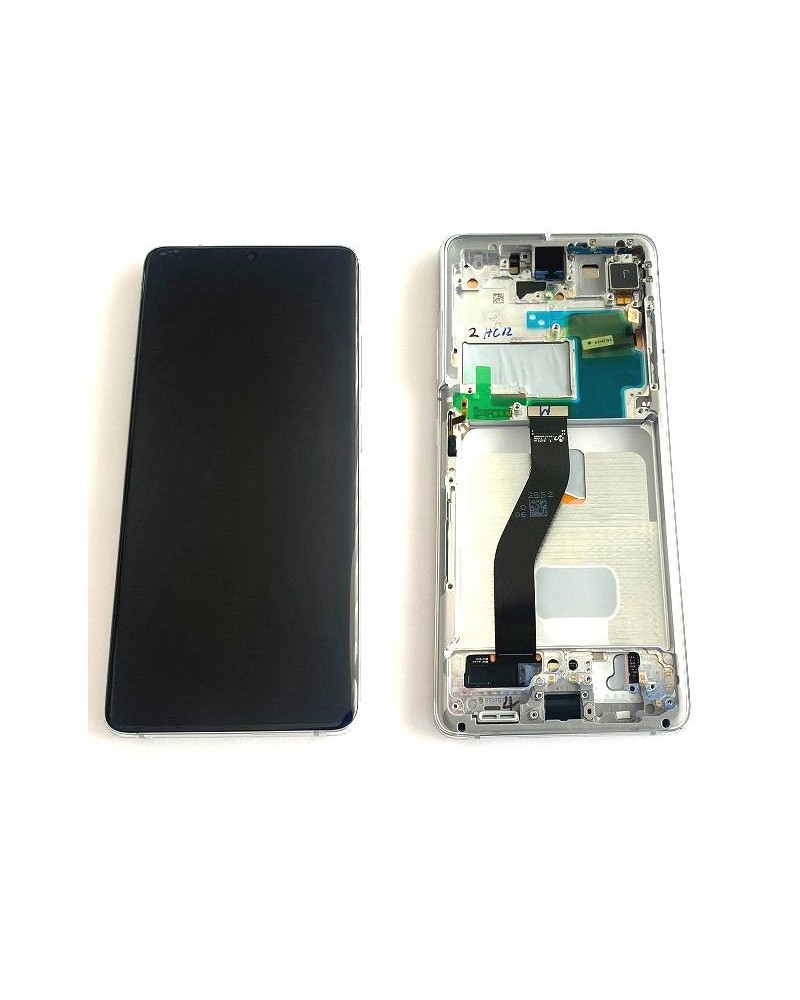 LCD and Touch Screen with Silver Frame for Samsung Galaxy S22 Ultra SM-S908 Service Pack