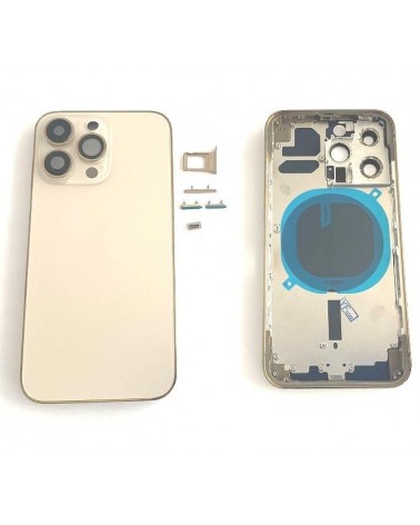 Centre Case Or Chassis With Back Cover For IPhone 13 Pro - Golden