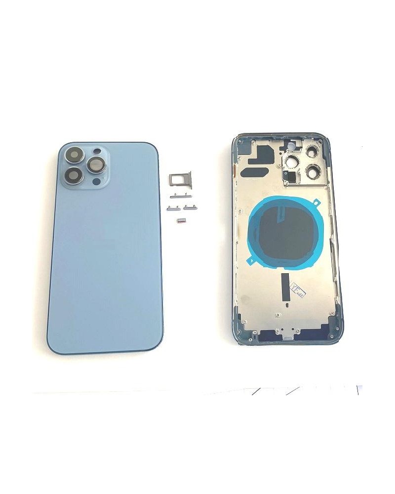 Centre Housing Or Chassis With Back Cover For Iphone 13 Pro Max - Blue