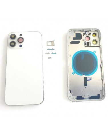 Centre Case Or Chassis With Back Cover For Iphone 13 Pro Max - White