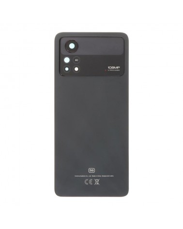 Tampa traseira com lente ou vidro de câmara para Xiaomi Poco X4 Pro 5G - Preto