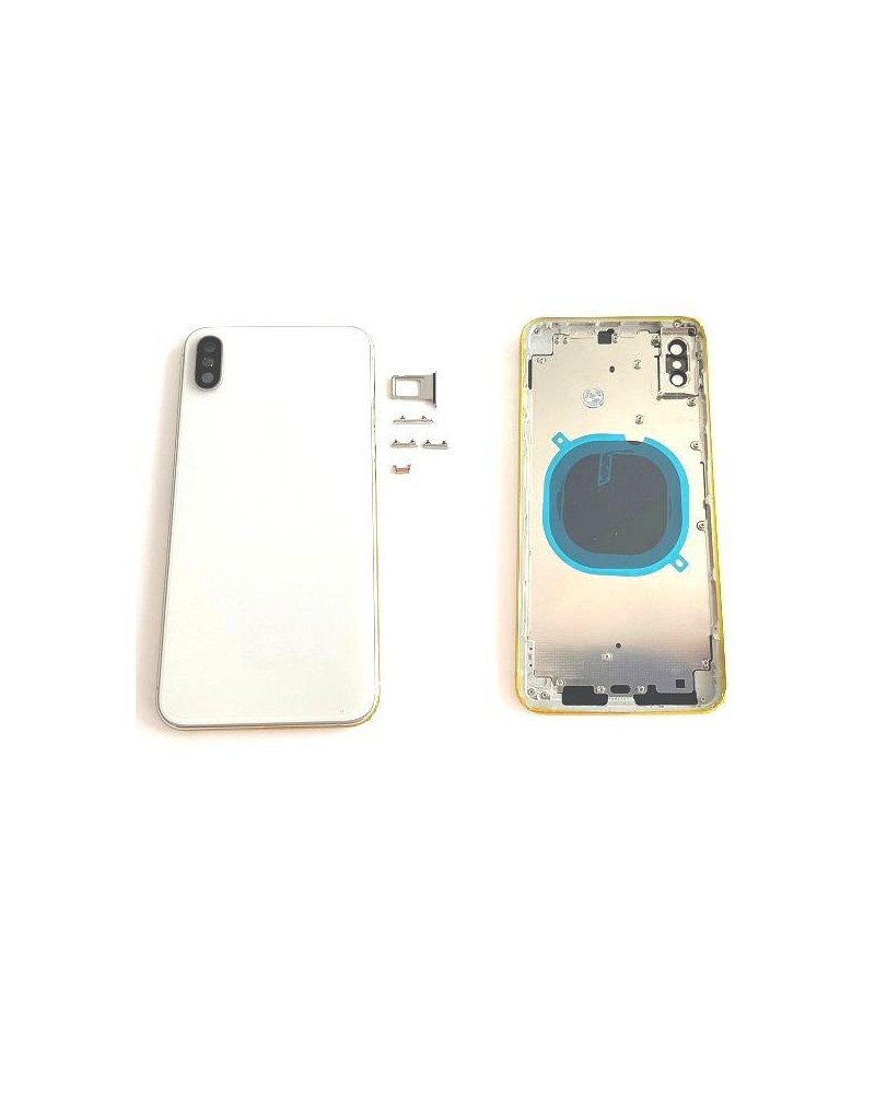 Centre Case Or Chassis With Back Cover For Iphone Xs Max - White