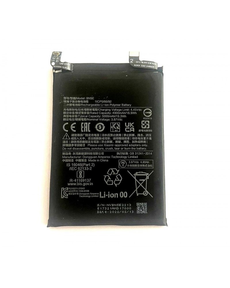 Bateria BN5E de 5000mAh para Xiaomi Redmi Redmi Note 11 Pro Plus 5G