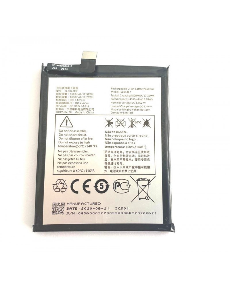 TLp043E7 for TCL 10 5G / TCL 20 Pro 5G 4500mAh Battery