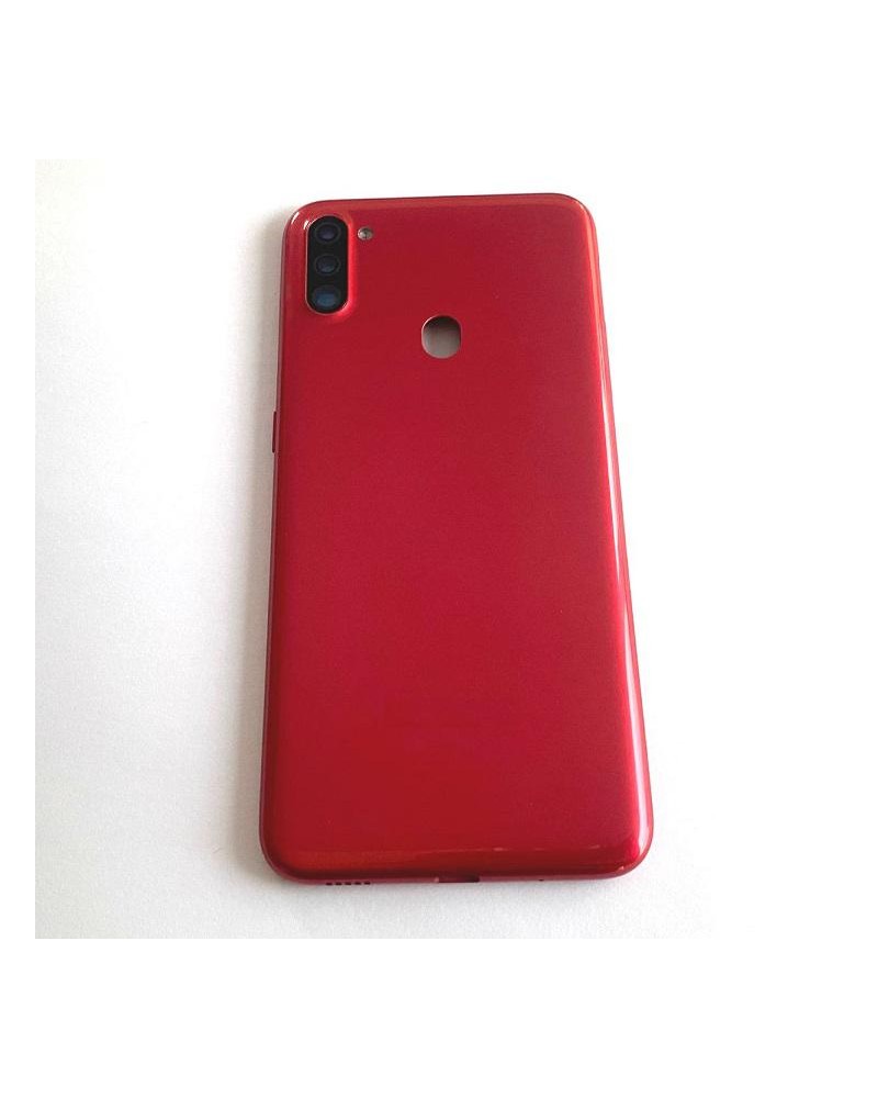 Tampa traseira e lente ou vidro da câmara para Samsung Galaxy A11 A115 A115F - Vermelho