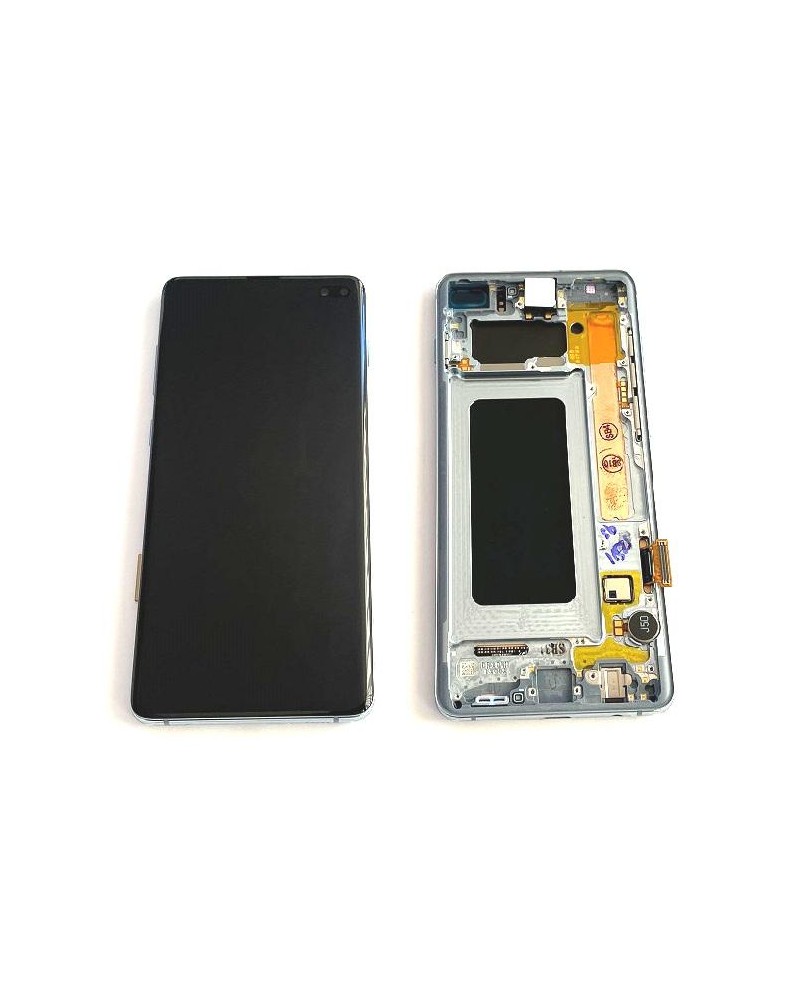 LCD e ecrã tátil com moldura azul claro Prism Blue para Samsung Galaxy S10 Plus G975 G975F Service Pack