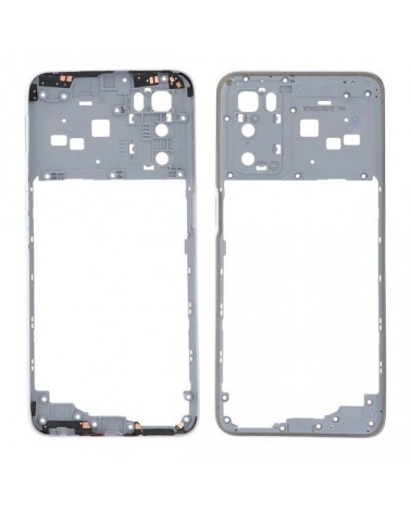 Caixa ou moldura central para Oppo A16 CPH2269 Oppo A16s CPH2271 - Prata