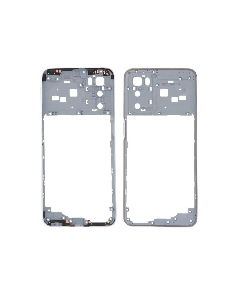 Caixa ou moldura central para Oppo A16 CPH2269 Oppo A16s CPH2271 - Prata