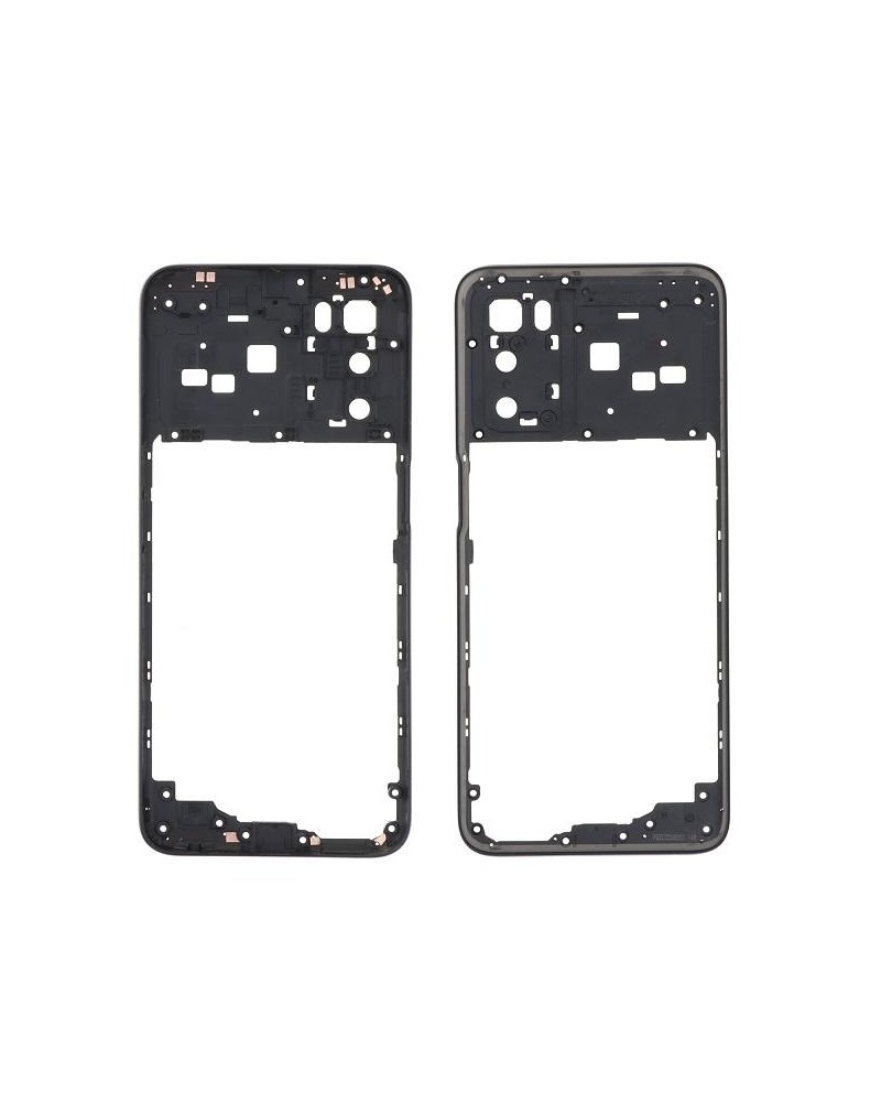 Caixa ou moldura central para Oppo A16 CPH2269 Oppo A16s CPH2271 - Preto