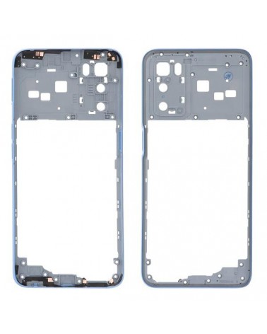 Caixa ou moldura central para Oppo A16 CPH2269 Oppo A16s CPH2271 - Azul