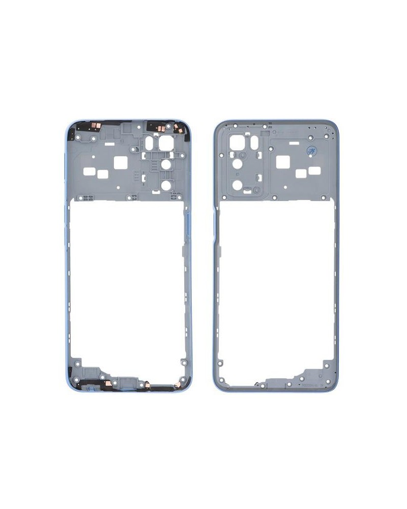 Caixa ou moldura central para Oppo A16 CPH2269 Oppo A16s CPH2271 - Azul