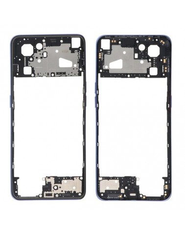 Central Frame with Buttons for Oppo Find X5 Lite CPH2371 - Blue