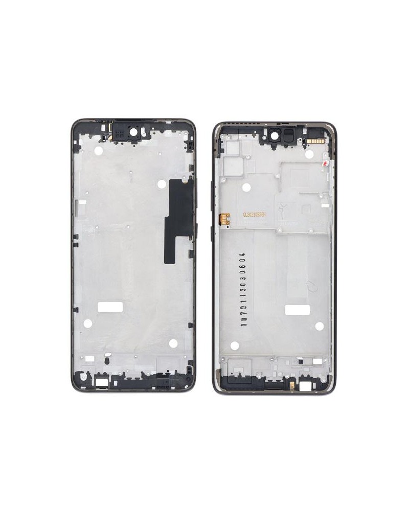 Central Frame with Buttons for Motorola Moto One 5G Ace - Black