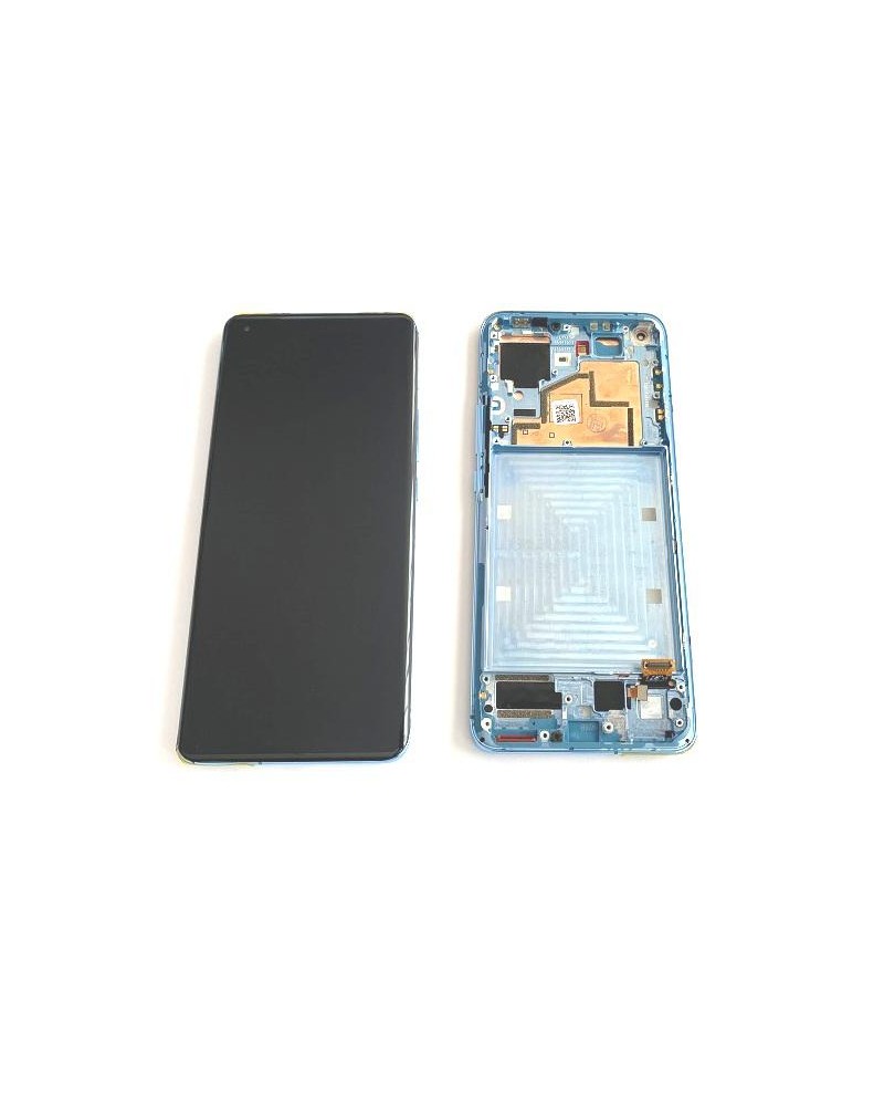 LCD e ecrã tátil com moldura azul para Xiaomi Mi 11 M2011K2C M2011K2G