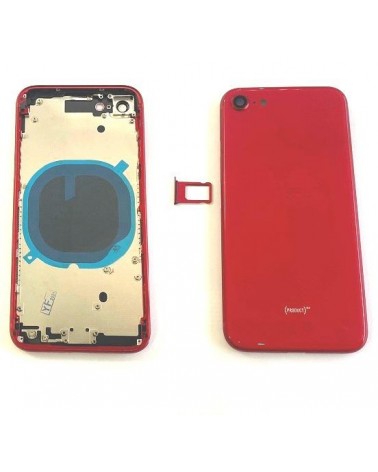 Capa central com tampa traseira para Iphone SE 2020 - Vermelho