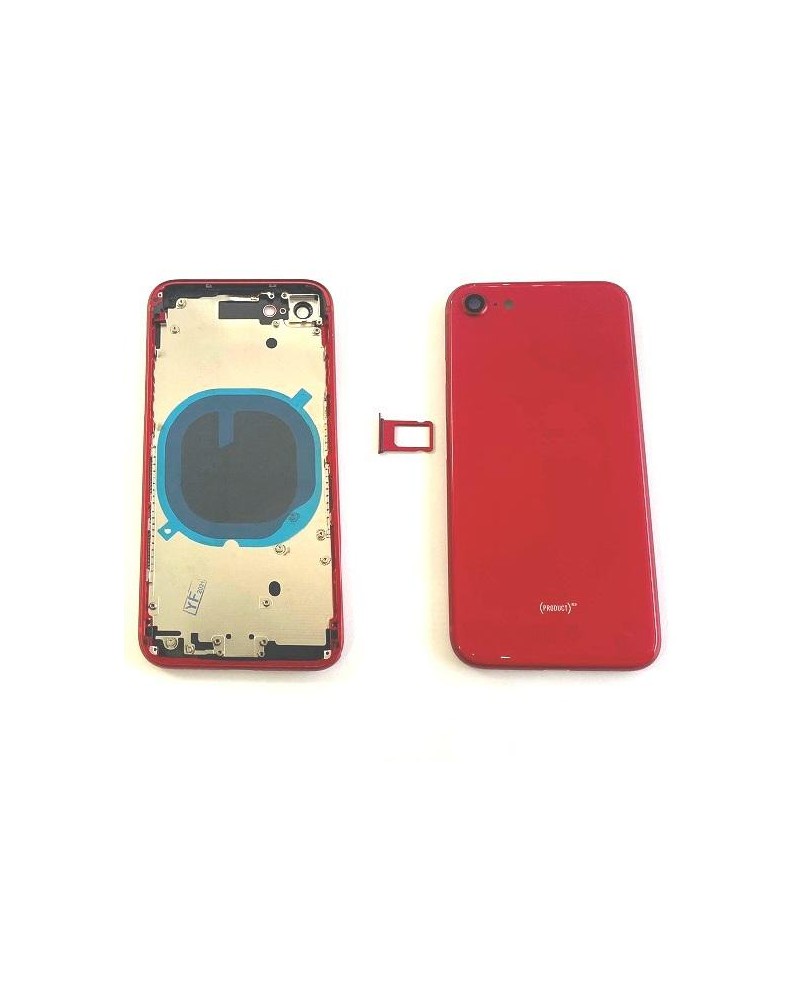 Capa central com tampa traseira para Iphone SE 2020 - Vermelho