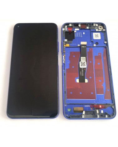 LCD e ecrã tátil com moldura azul para Huawei Nova 5T - Preto YAL-L21 YALE-L61A YALE-L71A YALE-L61D