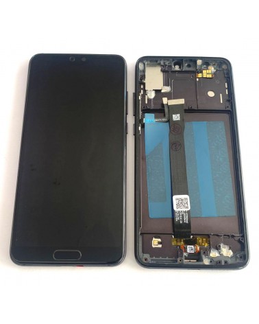 LCD e ecrã tátil para Huawei P20 - Preto com moldura preta