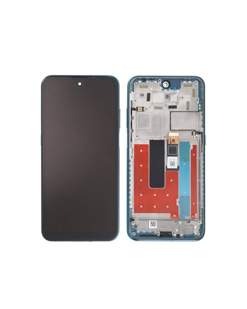 LCD e ecrã tátil com moldura azul para Nokia X20 TA-1341 TA-1344 TA-1344