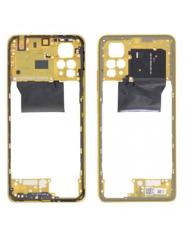 Central Frame for Xiaomi Poco X4 Pro 5G - Yellow