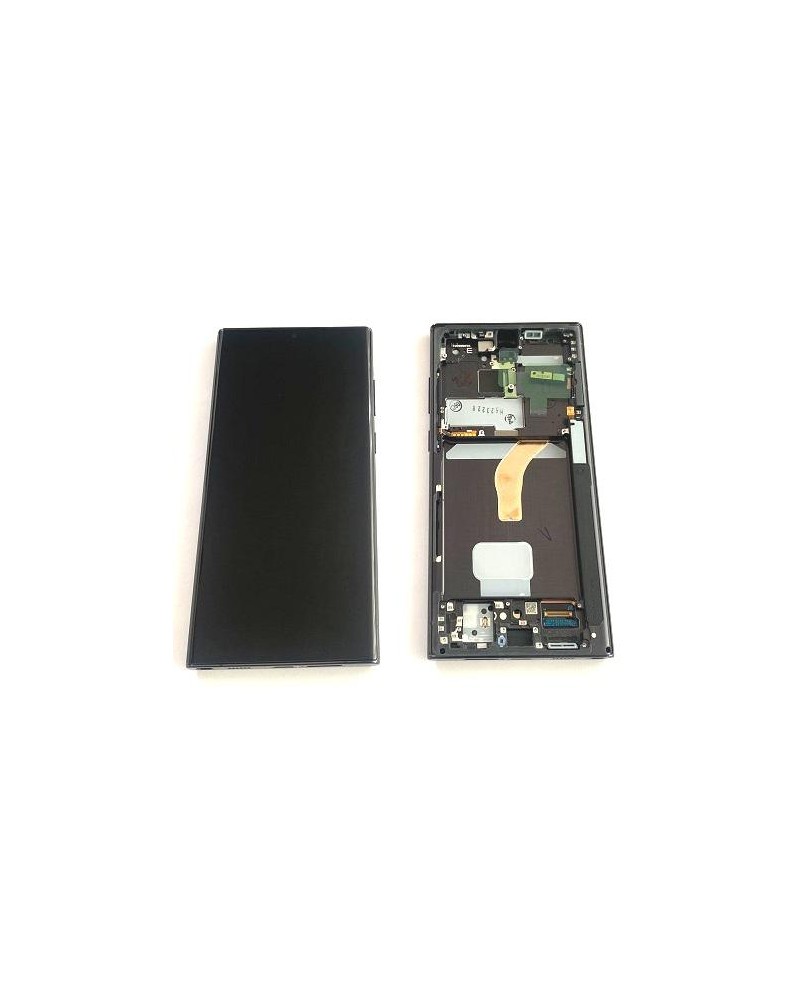 LCD and Touch Screen with Graphite Frame for Samsung Galaxy S22 Ultra SM-S908 Service Pack