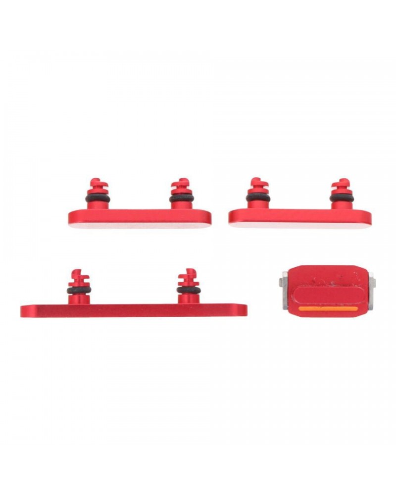 Conjunto de botões para ligar o volume e silenciar o som para Iphone 14 Iphone 14 Plus - Vermelho