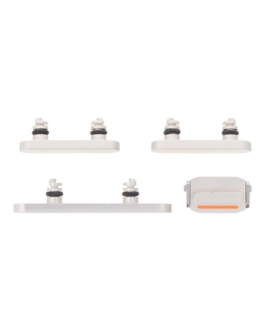 Set de Botones de Volumen  encendido y Mute para Iphone 14   Iphone 14 Plus - Blancos