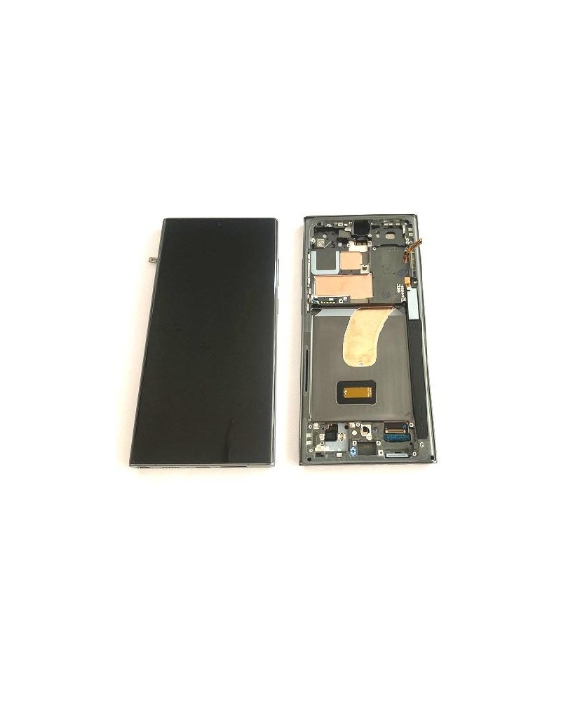 LCD e ecrã tátil com moldura verde para Samsung Galaxy S23 Ultra S918 S918B S918B Service Pack