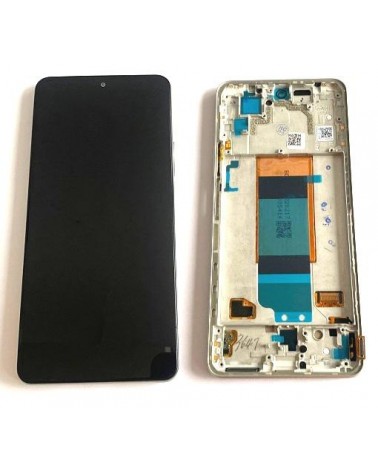 LCD e ecrã tátil com moldura prateada para Xiaomi Poco F4 2202121111RG