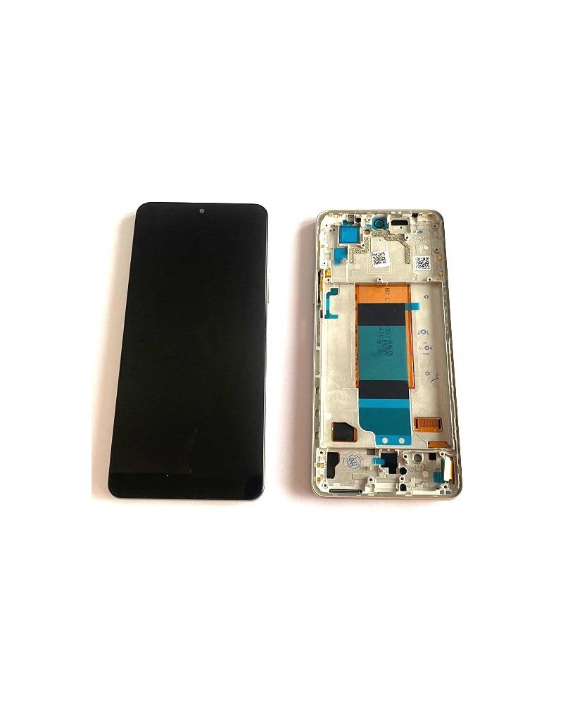 Pantalla LCD y Tactil con Marco Plata para Xiaomi Poco F4 22021211RG   Calidad TFT  