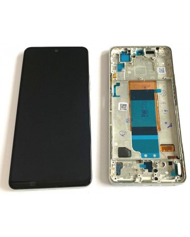 Pantalla LCD y Tactil con Marco Plata para Xiaomi Poco F4 22021211RG   Calidad Oled  