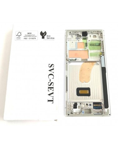 LCD and Touch Screen with Light Blue Frame for Samsung Galaxy S23 Ultra S918 S918B S918B Service Pack