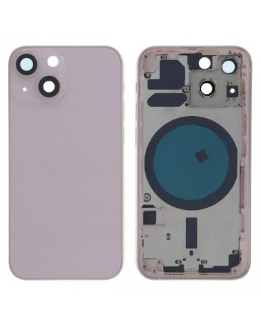 Capa central com tampa traseira para Iphone 13 Mini - Rosa