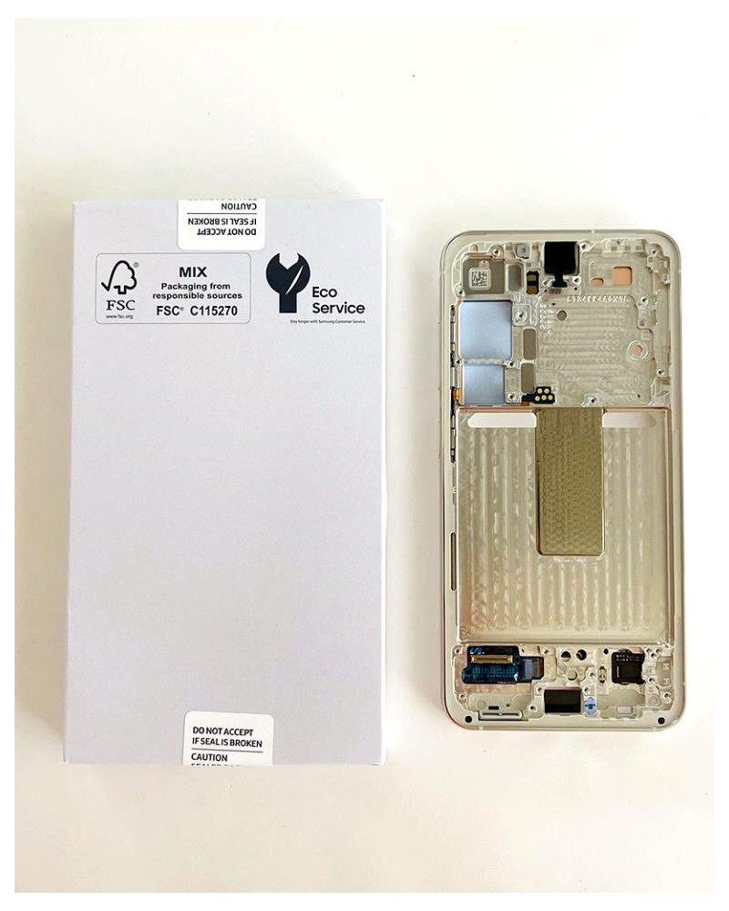 Pantalla LCD y Tactil con Marco Plata para Samsung Galaxy S23 S911 S911B   Service Pack  