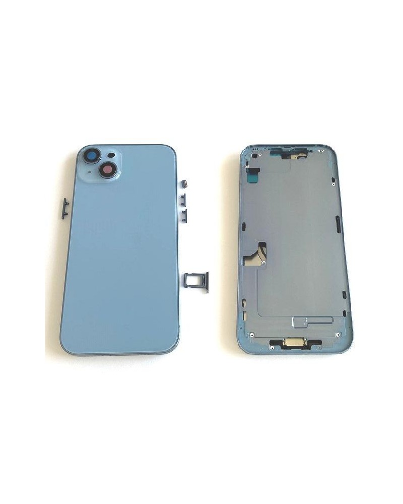 Central Chassis With Back Cover For Iphone 14 Plus - Blue