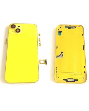 Centre Chassis With Back Cover For Iphone 14 Plus - Yellow