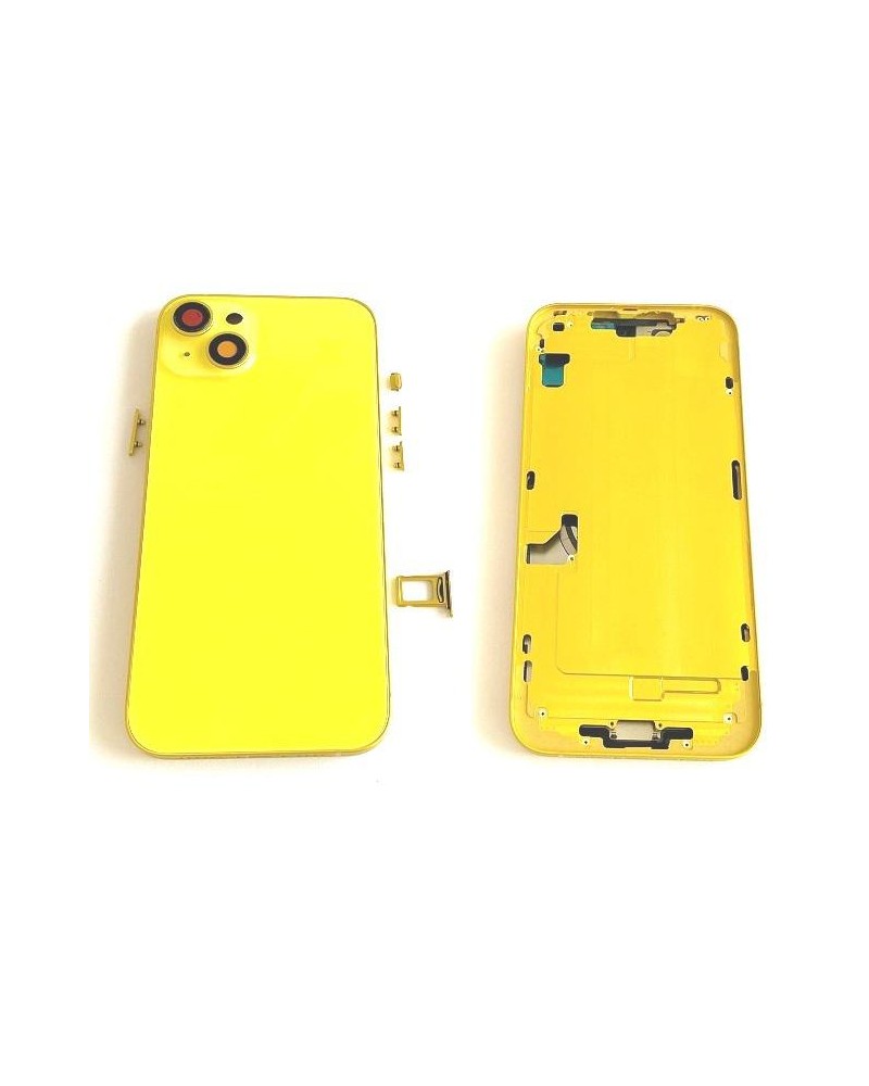 Centre Chassis With Back Cover For Iphone 14 Plus - Yellow