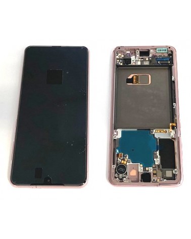 LCD and Touch screen with pink bezel for Samsung Galaxy S21 5G G991 Service Pack