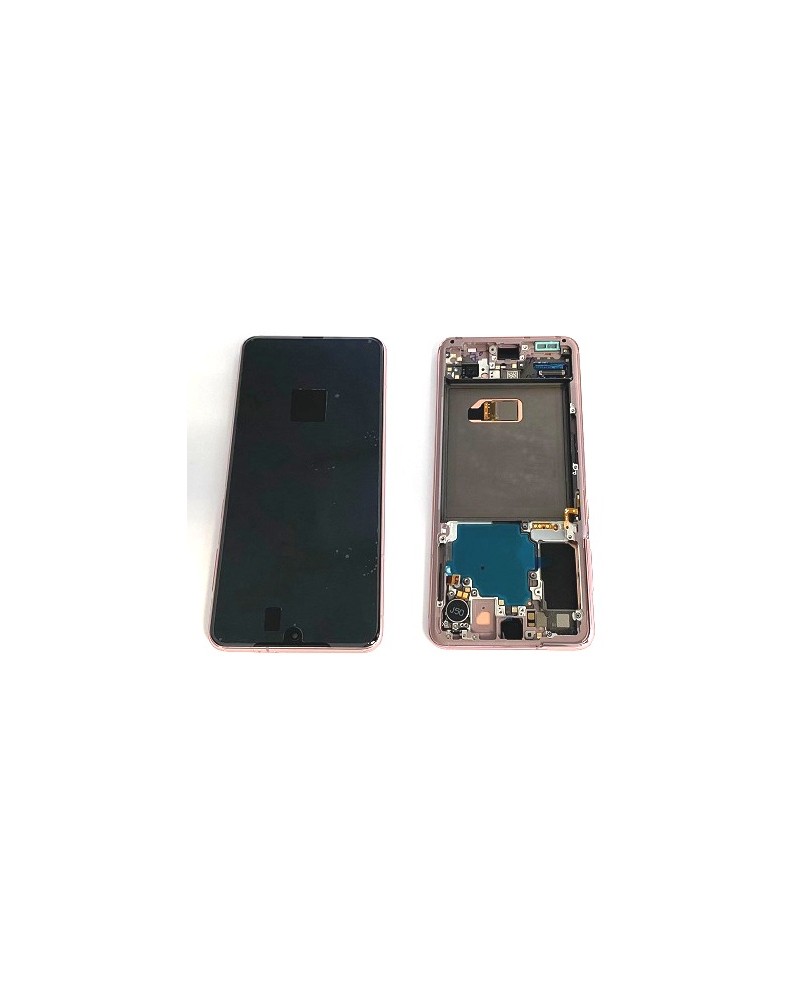 LCD and Touch screen with pink bezel for Samsung Galaxy S21 5G G991 Service Pack