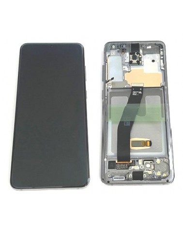 LCD e ecrã tátil com moldura cinzenta para Samsung Galaxy S20 G980 G980F S20 5G G981 G981F Service Pack