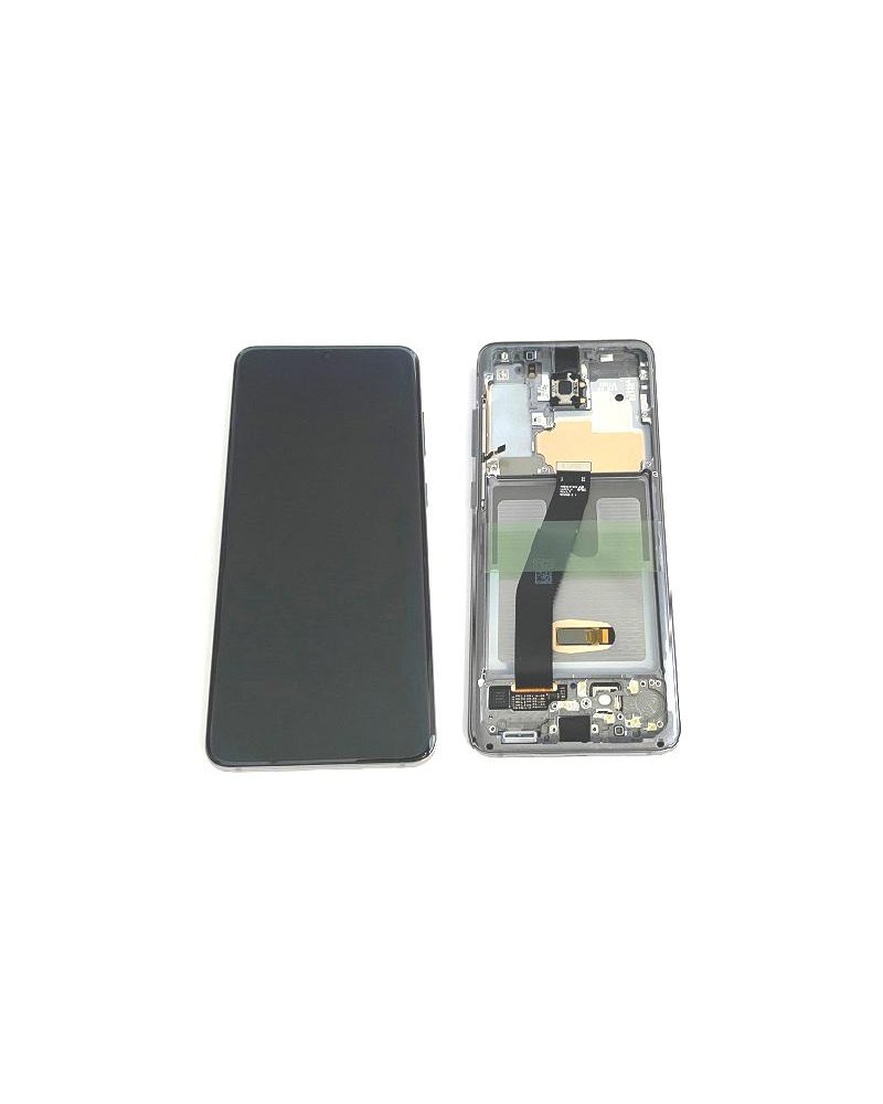 LCD e ecrã tátil com moldura cinzenta para Samsung Galaxy S20 G980 G980F S20 5G G981 G981F Service Pack