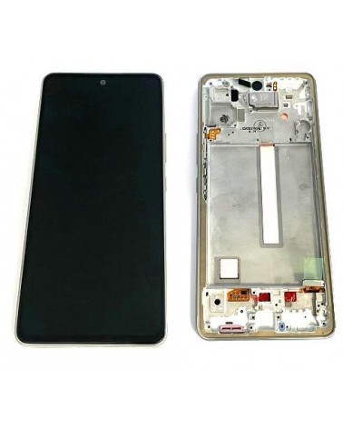 LCD e ecrã tátil com moldura prateada para Samsung Galaxy A53 5G A536 A536B Service Pack