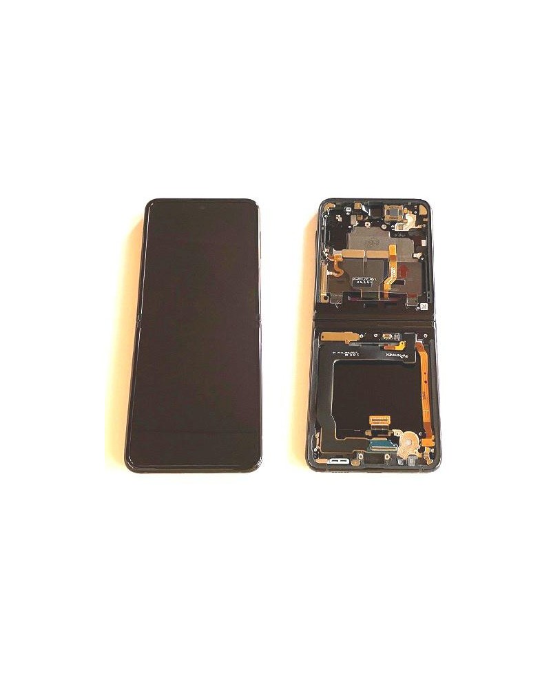 LCD e ecrã tátil com moldura preta para Samsung Galaxy Z Flip 3 F711 Service Pack