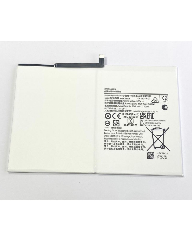 Samsung Galaxy Tab A8 10 5 2021 X200 X205 7040mAh Battery HQ-SD6300SD for Samsung Galaxy Tab A8 10 5 2021 X200 X205