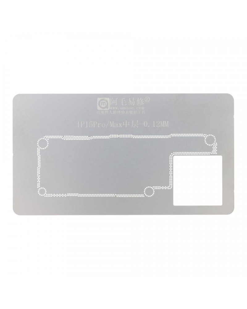 Plantilla de Reballing BGA de Capa Media de 0 12 MM para iPhone 15 Pro  15 Pro Max