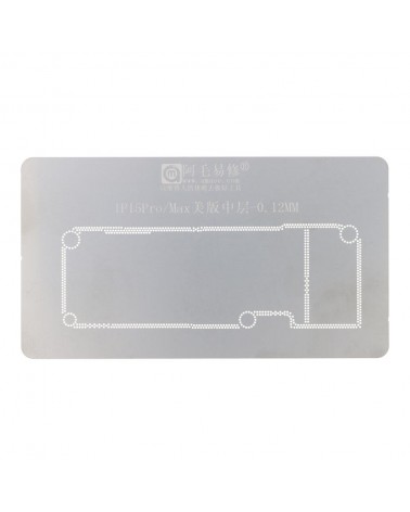 Plantilla de Reballing BGA de Capa Media de 0 12 mm para iPhone 15 Pro/15 Pro Max Versión de EE  UU 